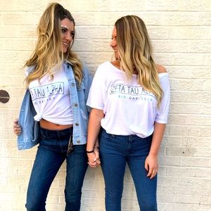 Zeta Tau Alpha White angel wings tee